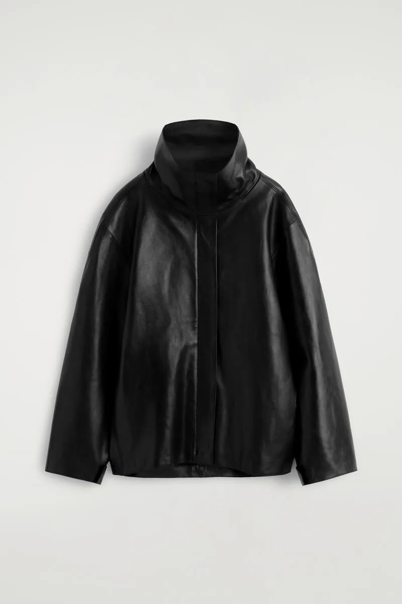 Leather Mock-Neck Jacket by COS
