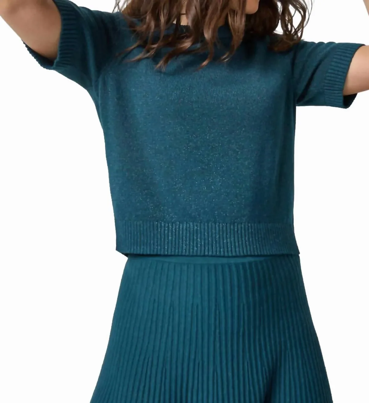 Short Sleeve Sparkle Sweater by Lilla P