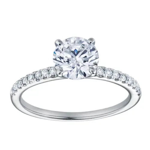 Isabella 14K White Gold Round Cut Lab Grown Diamond Halo Engagement Ring - 1.2 Ctw by LuvMyJewelry