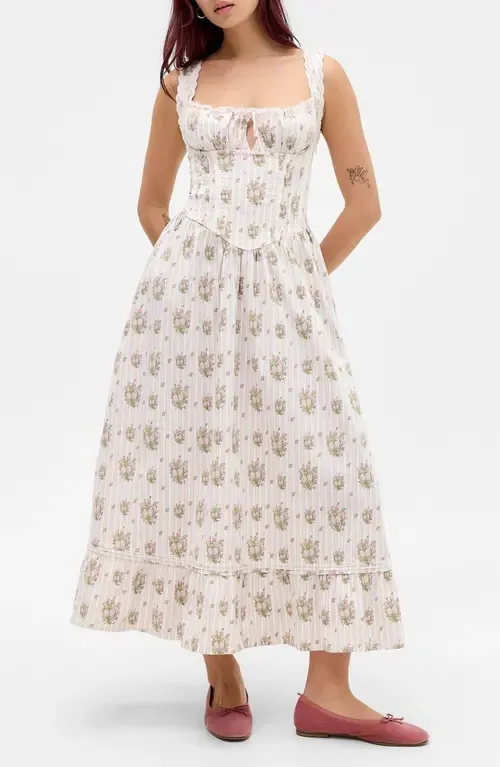 Gabriette Floral Tie Front Maxi Dress by BDG Urban Outfitters