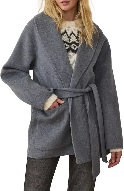Colette Belted Wool Blend Jacket by Marine Layer