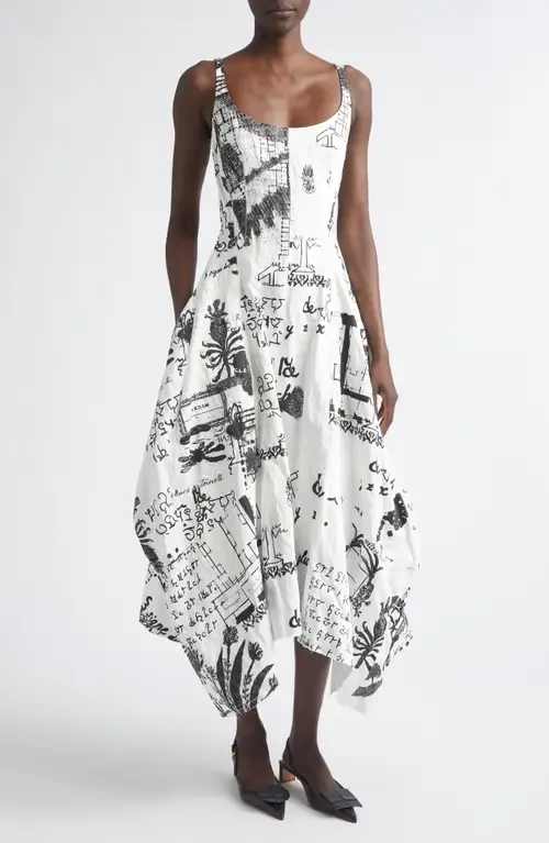 Crushed Cotton Blend Dress by Erdem