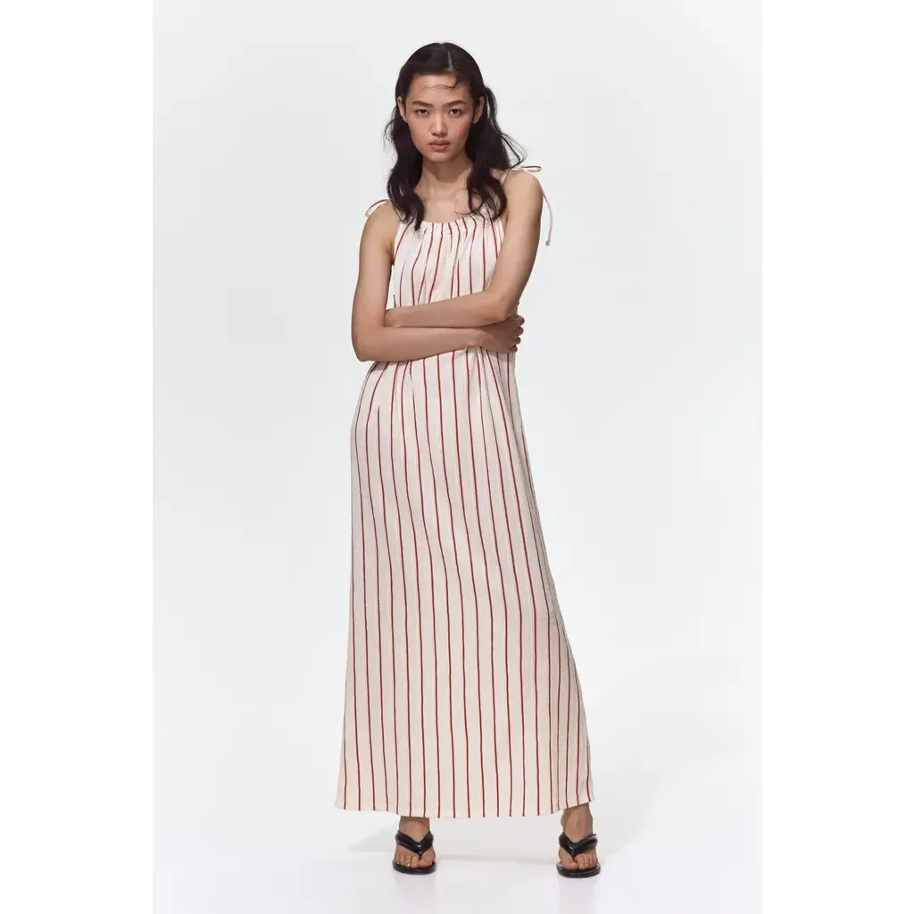 Crinkled Dress with Tie Shoulder Straps by H&M