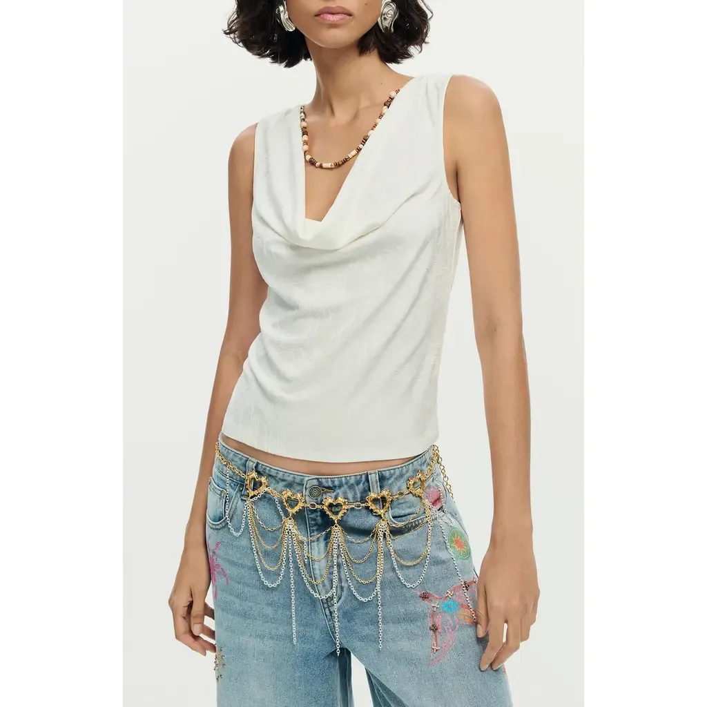 Cowl Neck Sleeveless Top by Desigual
