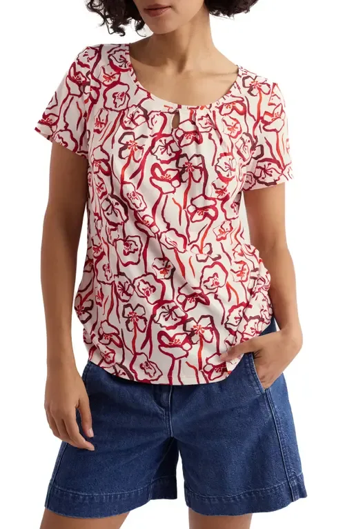 Appletree Floral Keyhole T-Shirt by Seasalt Cornwall