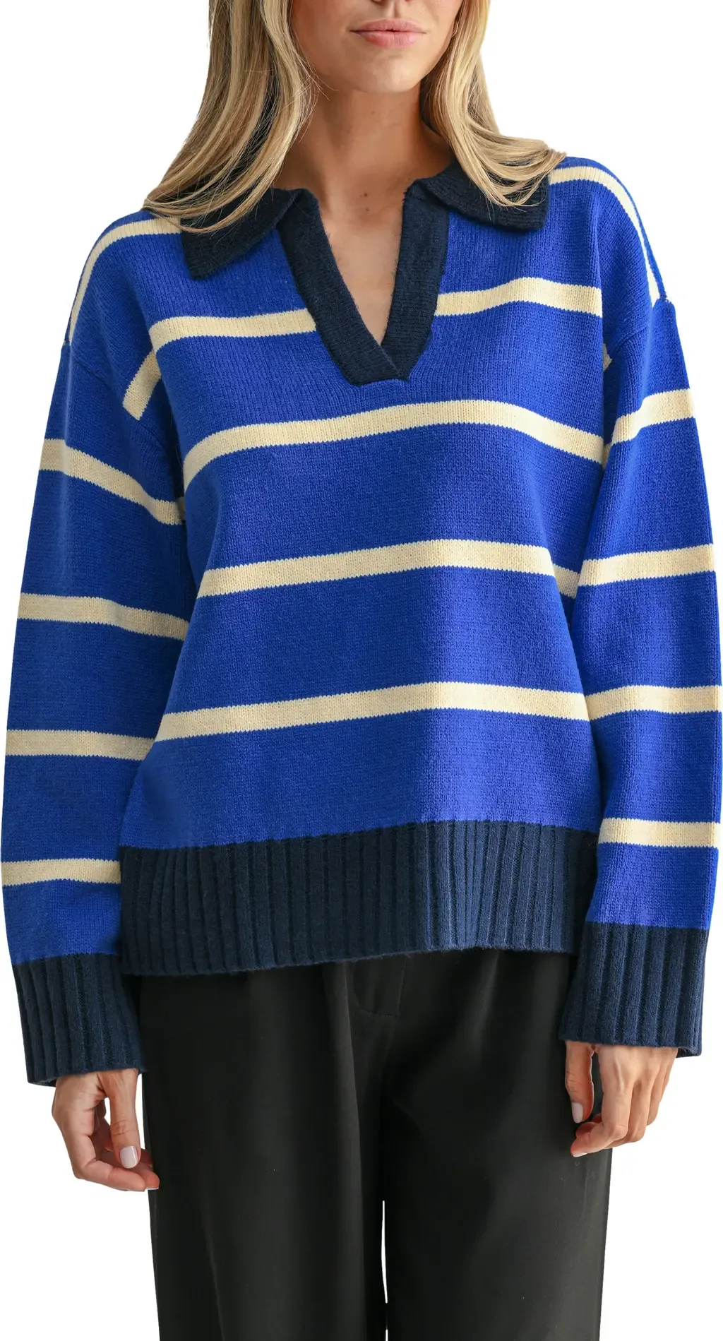 Striped Polo Sweater