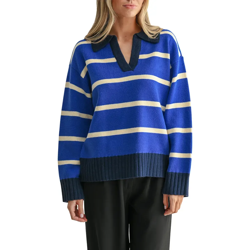 Striped Polo Sweater
