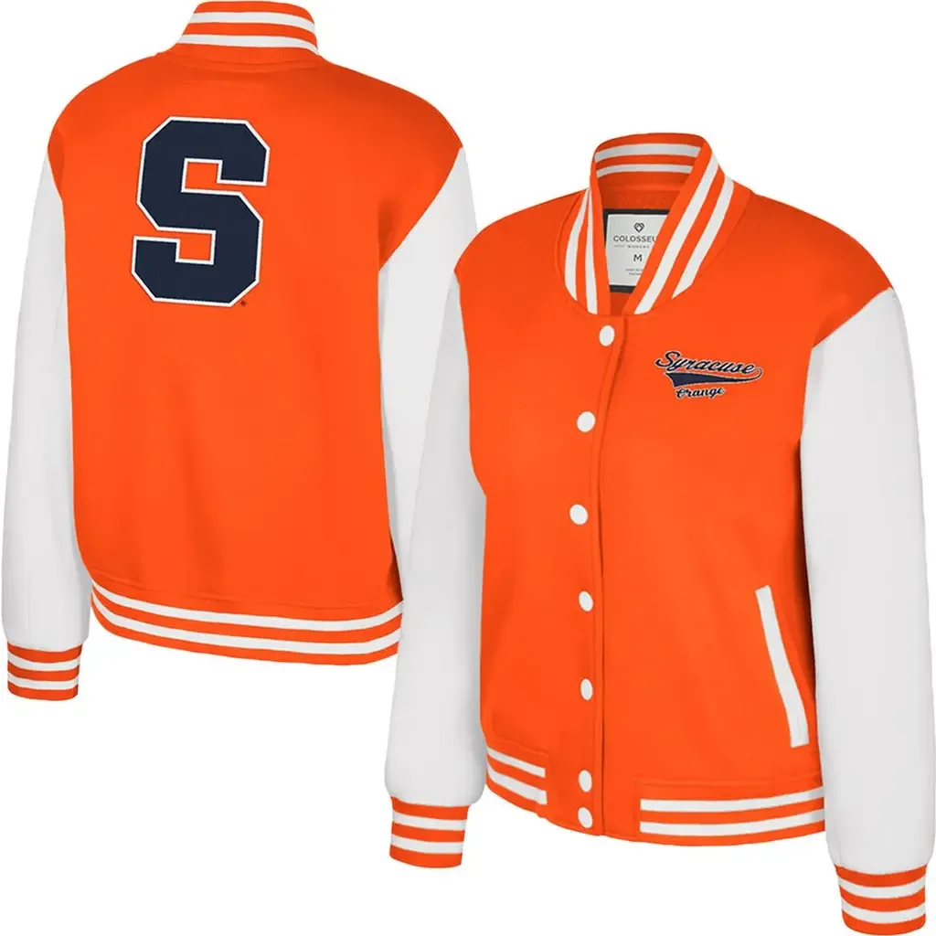 Colosseum Orange Syracuse Orange French Baguette Full Snap Fleece Jacket by COLOSSEUM
