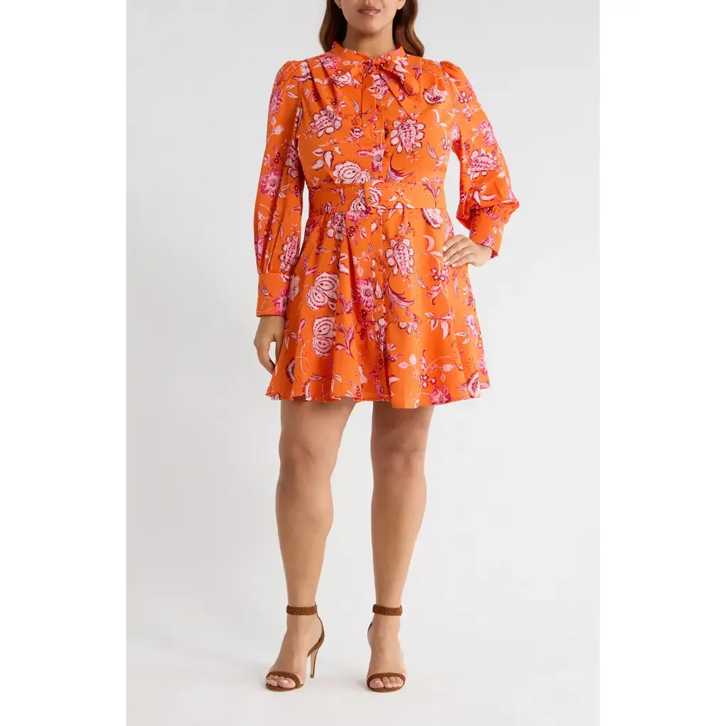 Cosmo Floral Long Sleeve Shirtdress by SUGARLIPS