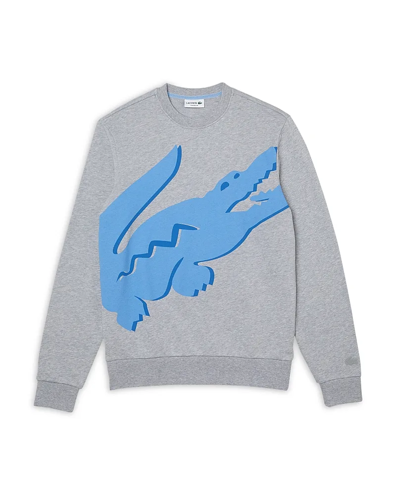 Crew Printed Organic Cotton Fleece Sweatshirt by Lacoste