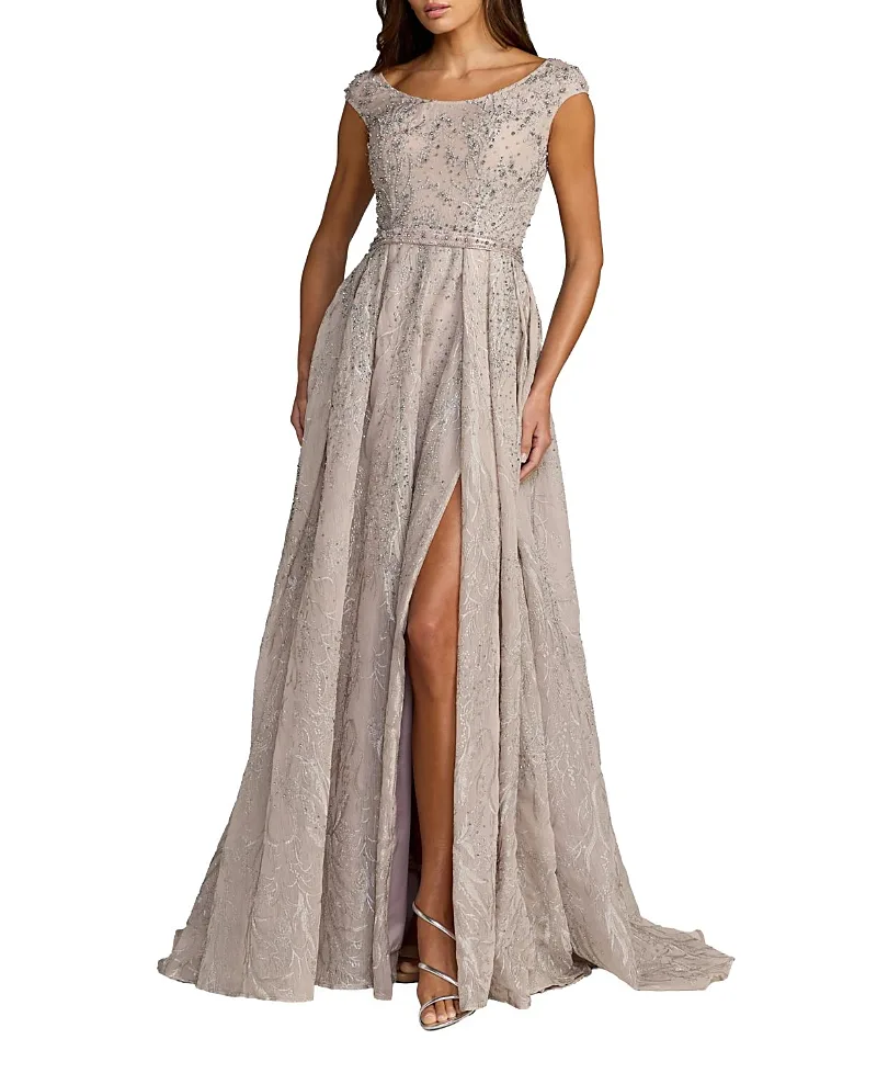Mac Duggal Embellished Cap Sleeve a Line Gown by M.A.C.