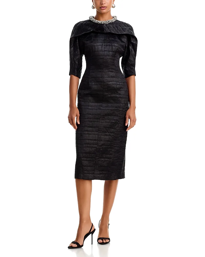 Ashleigh Embellished Satin Midi Dress by Simkhai