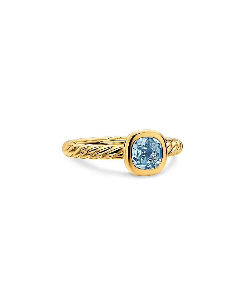 Dy Mercer a Color Cable Ring in 18K Yellow Gold with Sky Blue Topaz 5.5mm