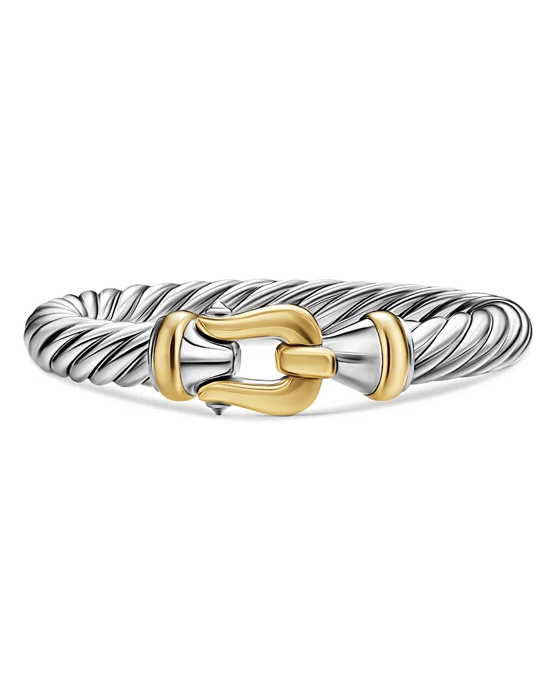 Cable Flex Buckle Bracelet in Sterling Silver with 14K Yellow Gold, 9mm by David Yurman