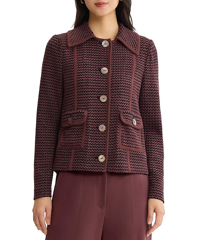 Relaxed Zig-Zag Knit Jacket by Misook