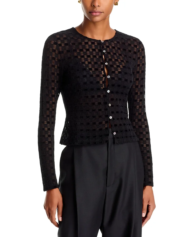 Cyrah Crewneck Cardigan Sweater by Rails