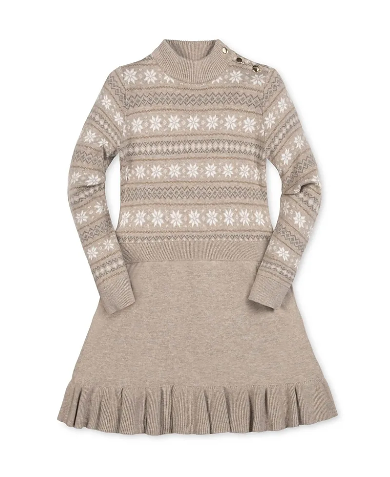 Organic Mock Neck Flounce Sweater Dress by Hope & Henry