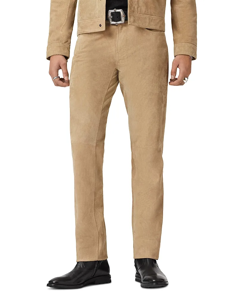 Seth Embossed Suede Slim Fit 5-Pocket Trousers by John Varvatos