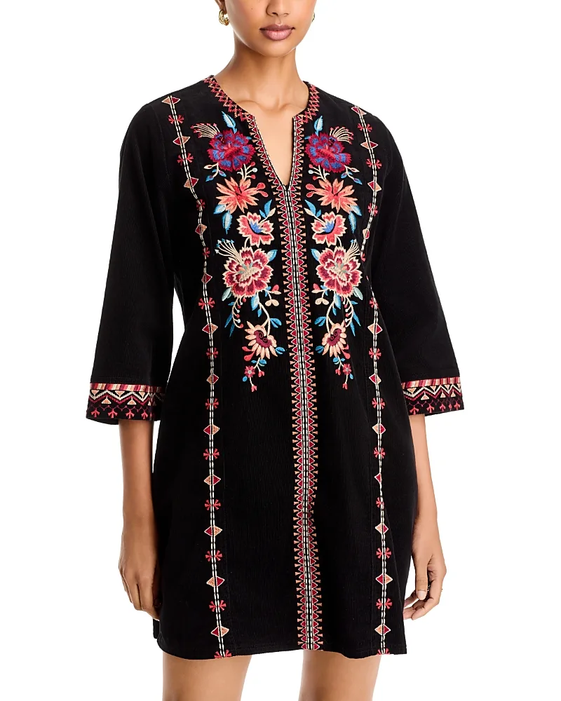 Nadia Embroidered Cotton Swing Dress by Johnny Was