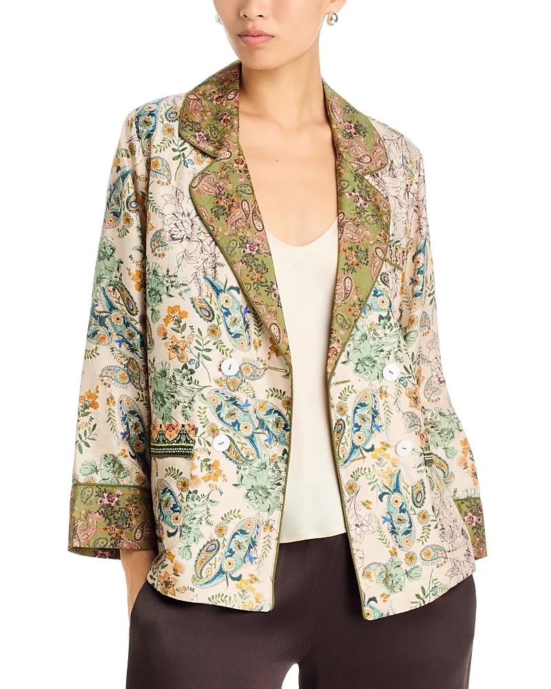 Levi Double Breasted Patch Pocket Blazer by Johnny Was