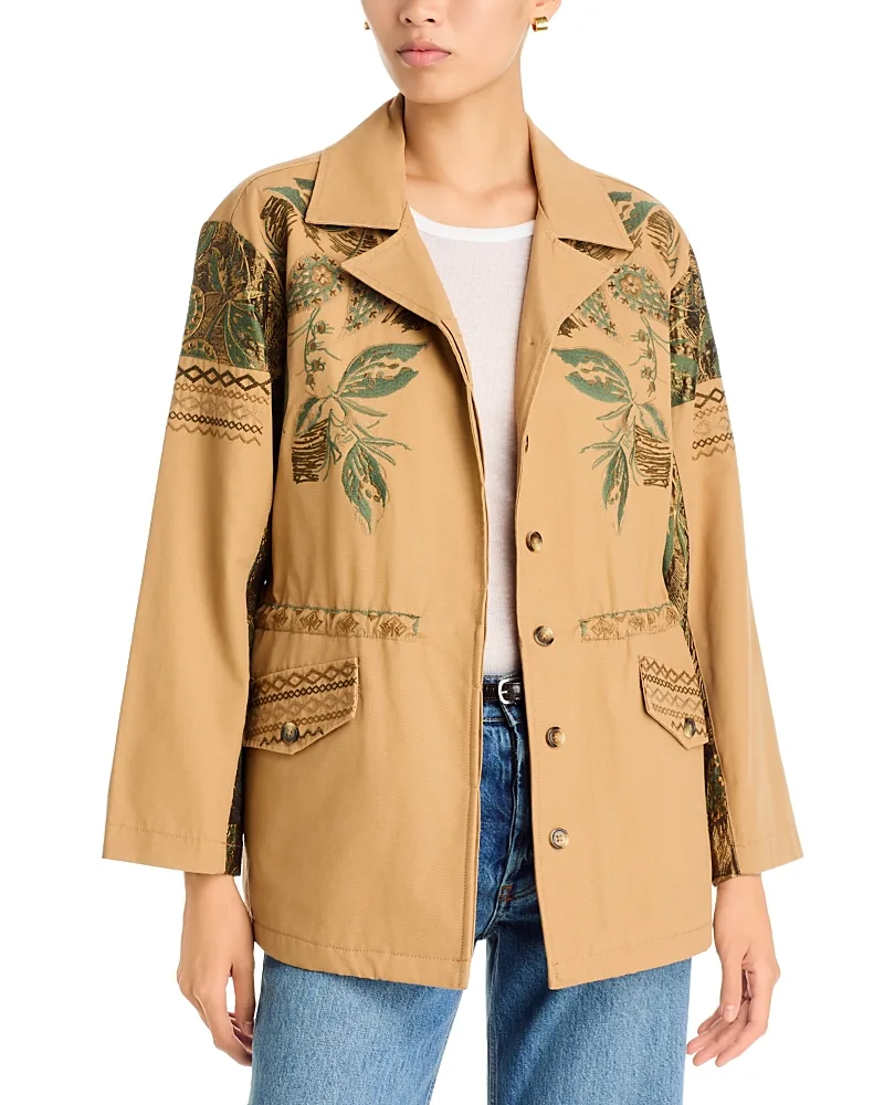 Oozie Cotton Embroidered Utility Jacket by Johnny Was