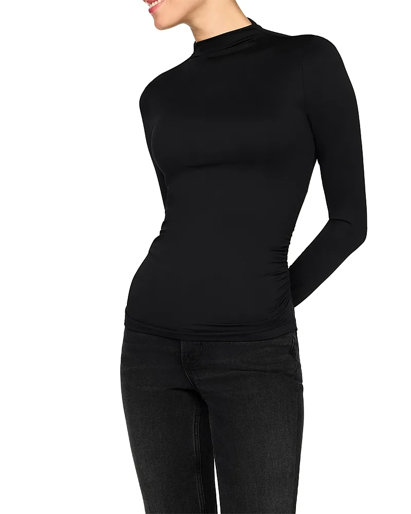 SPANXsmooth Jersey Mock Neck Long Sleeve Ruched Top by SPANX