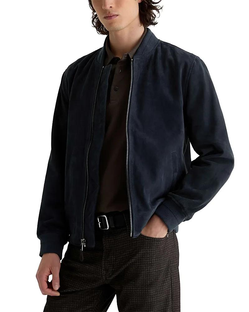 Dayton Leather Classic Fit Bomber Jacket by AG