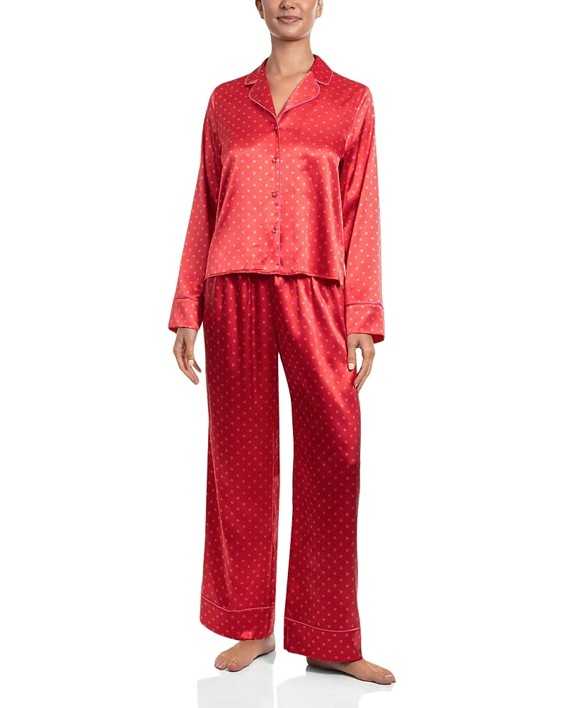 Stretch Satin Long Sleeve Pajama Set by In Bloom By Jonquil