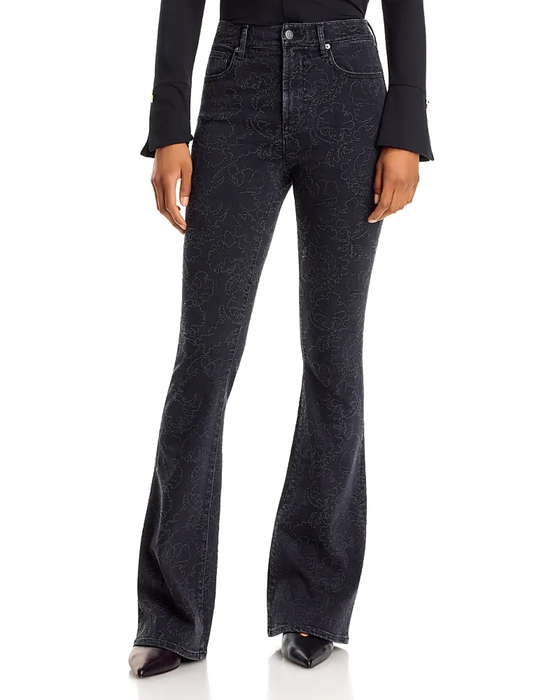 Beverly High Rise Embroidered Flare Jeans by Veronica Beard