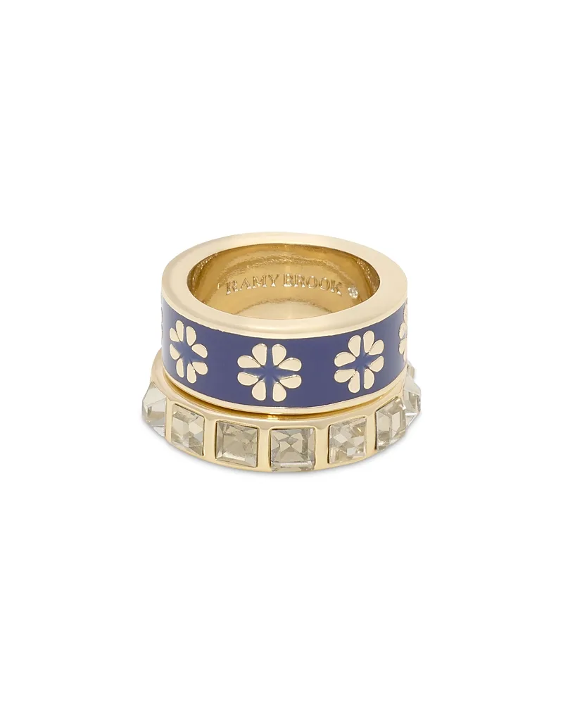 Aria Enamel & Crystal Ring Set by Ramy Brook