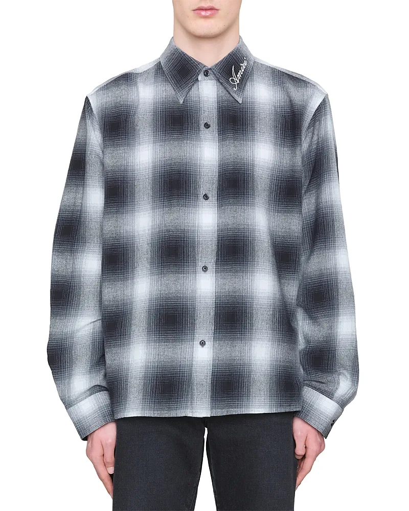 Oversized Fit Long Sleeve Flannel Shirt by AMIRI