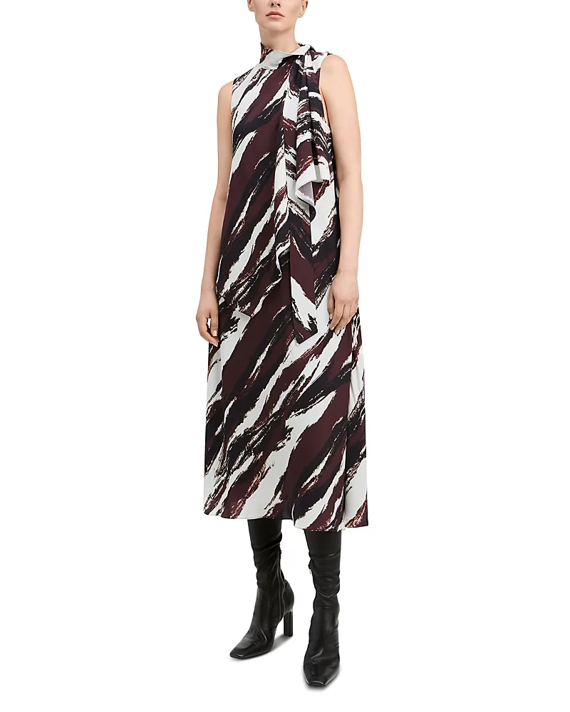 Karlie Crepe De Chine Scarf Neck Dress by Derek Lam