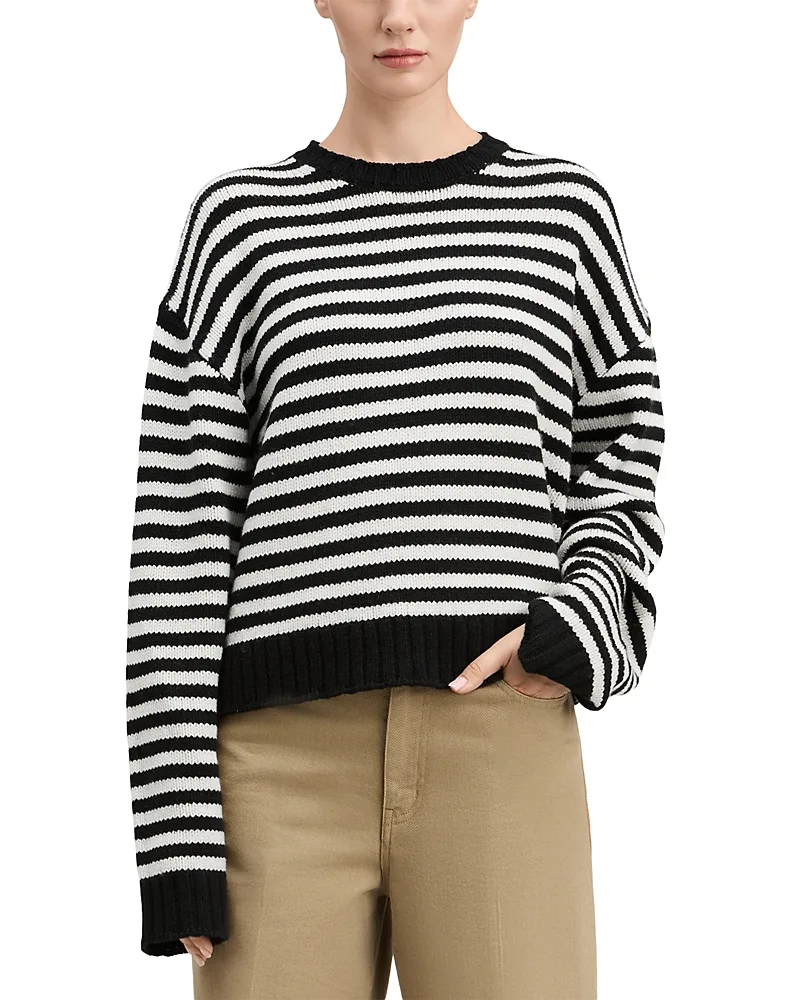 Nicholas Wool Striped Crewneck Sweater by Derek Lam