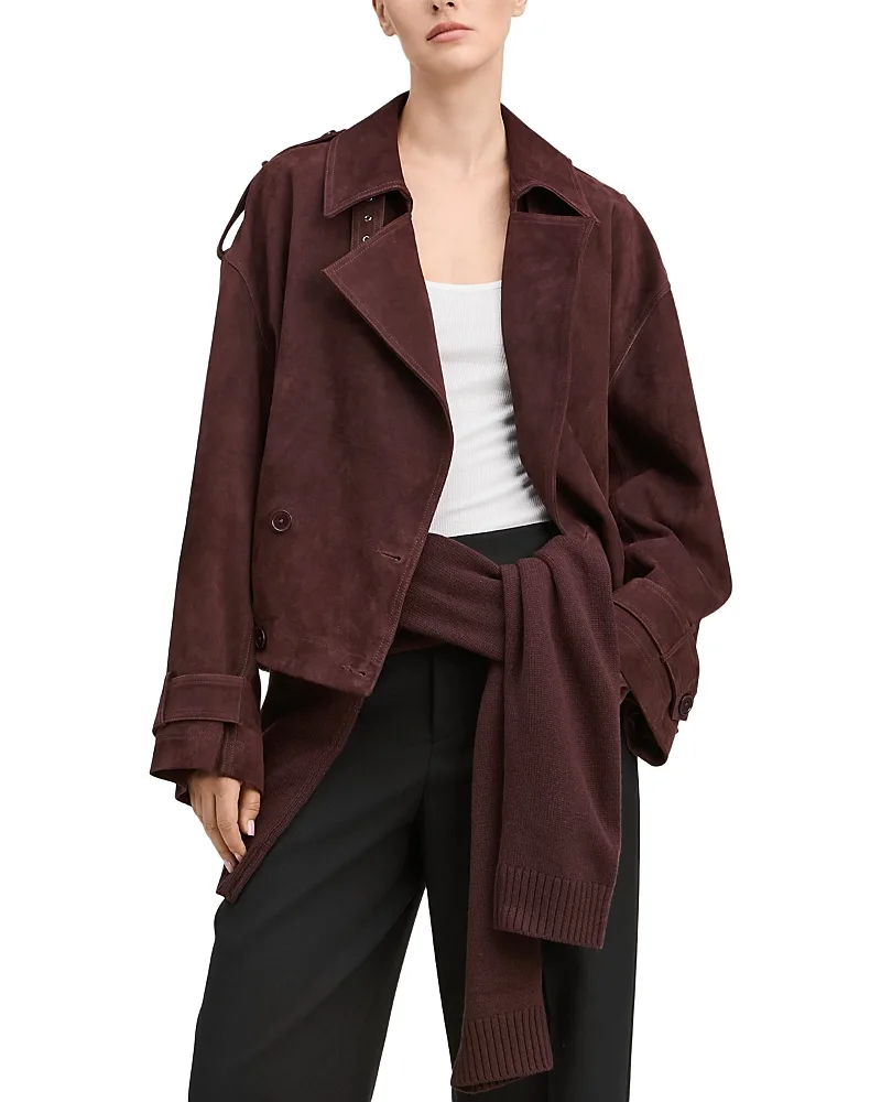 Suede Double Breasted Jacket by Derek Lam