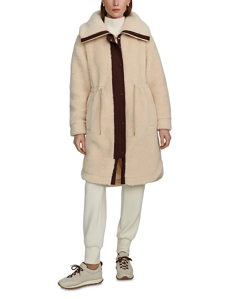 Jeremy Sherpa Contrast Trim Coat