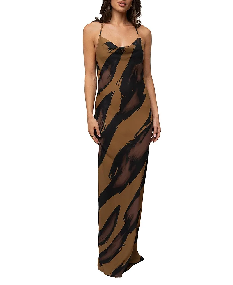 Zebra Print Infinite Journey Maxi Dress by Jluxlabel