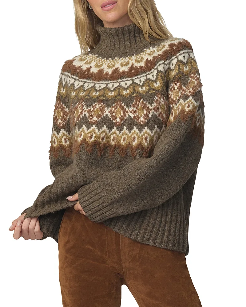 The Elva Fair Isle Mock Neck Sweater by Joe's Jeans