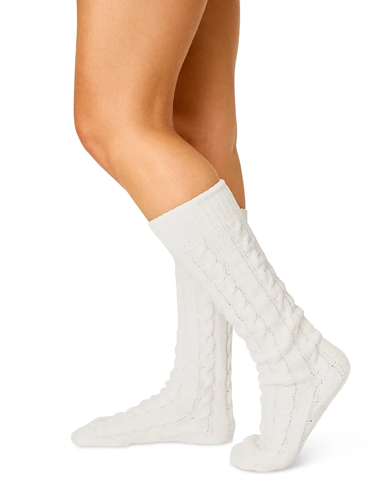 Cable Knit Grip Crew Socks by PJ Salvage