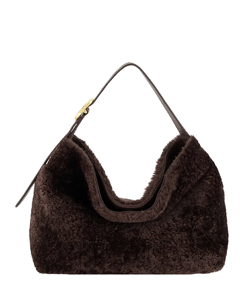 Small Shearling & Leather Hobo by Vince