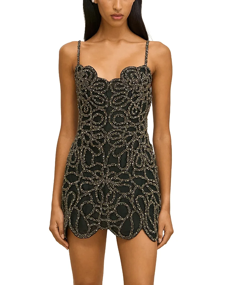 Florina Silk Embellished Mini Dress by Cult Gaia