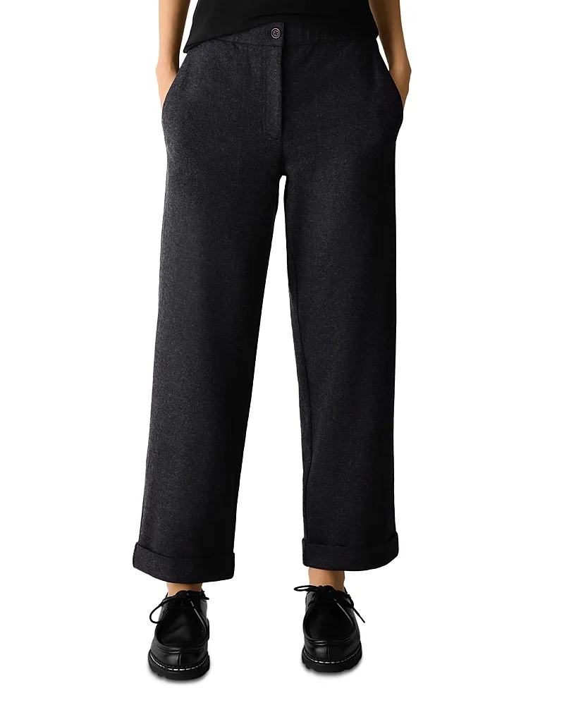 Felted Wool Cuffed Ankle Pants by Eileen Fisher