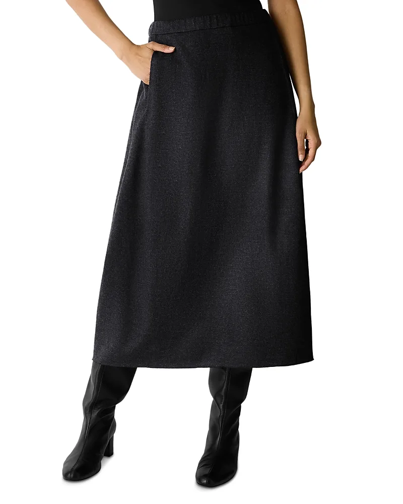 Melange Wool Jersey Lantern Skirt by Eileen Fisher