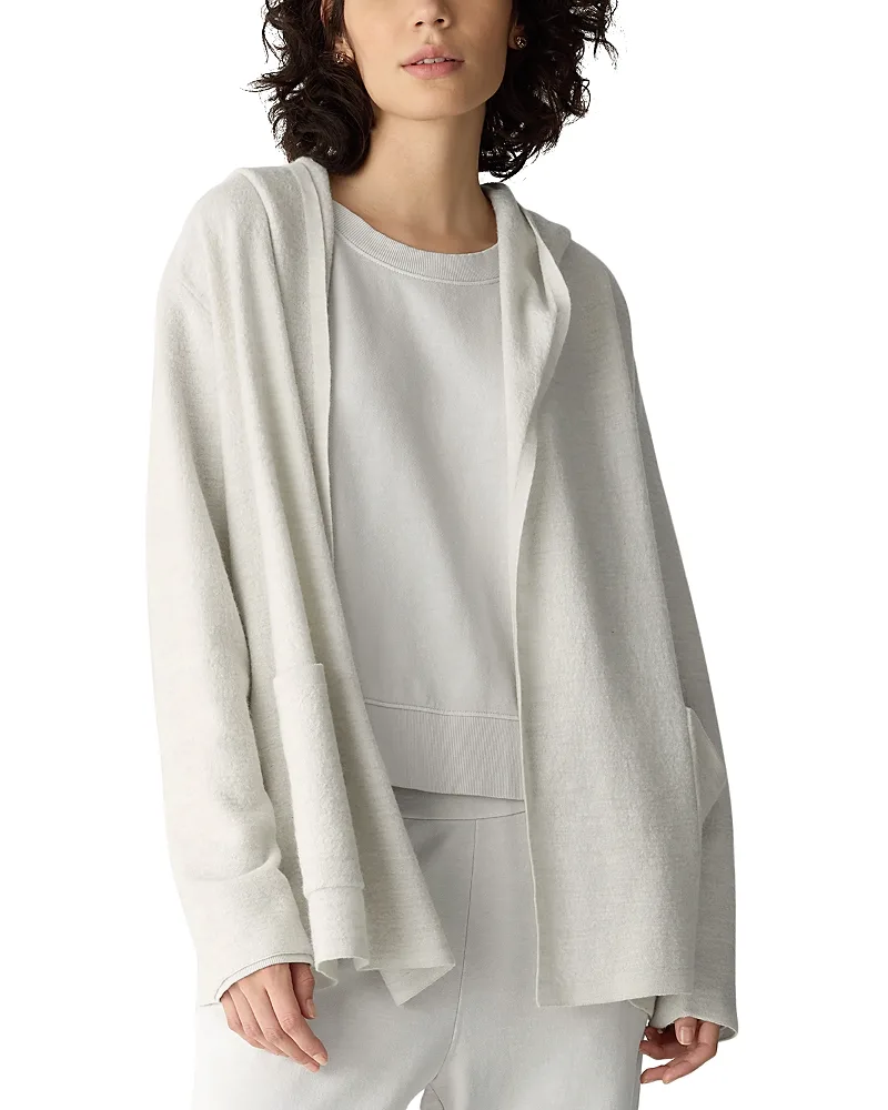 Felted Wool Hooded Cardigan Sweater by Eileen Fisher