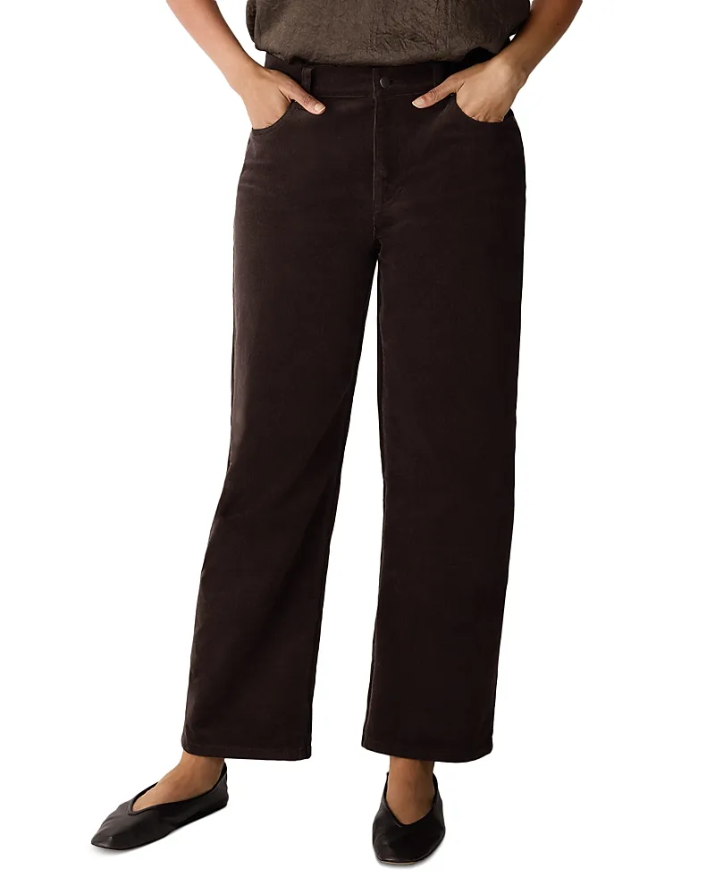 High Rise Straight Corduroy Ankle Jeans by Eileen Fisher