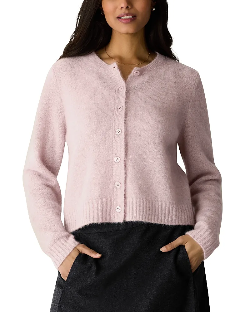 Crewneck Cardigan Sweater by Eileen Fisher