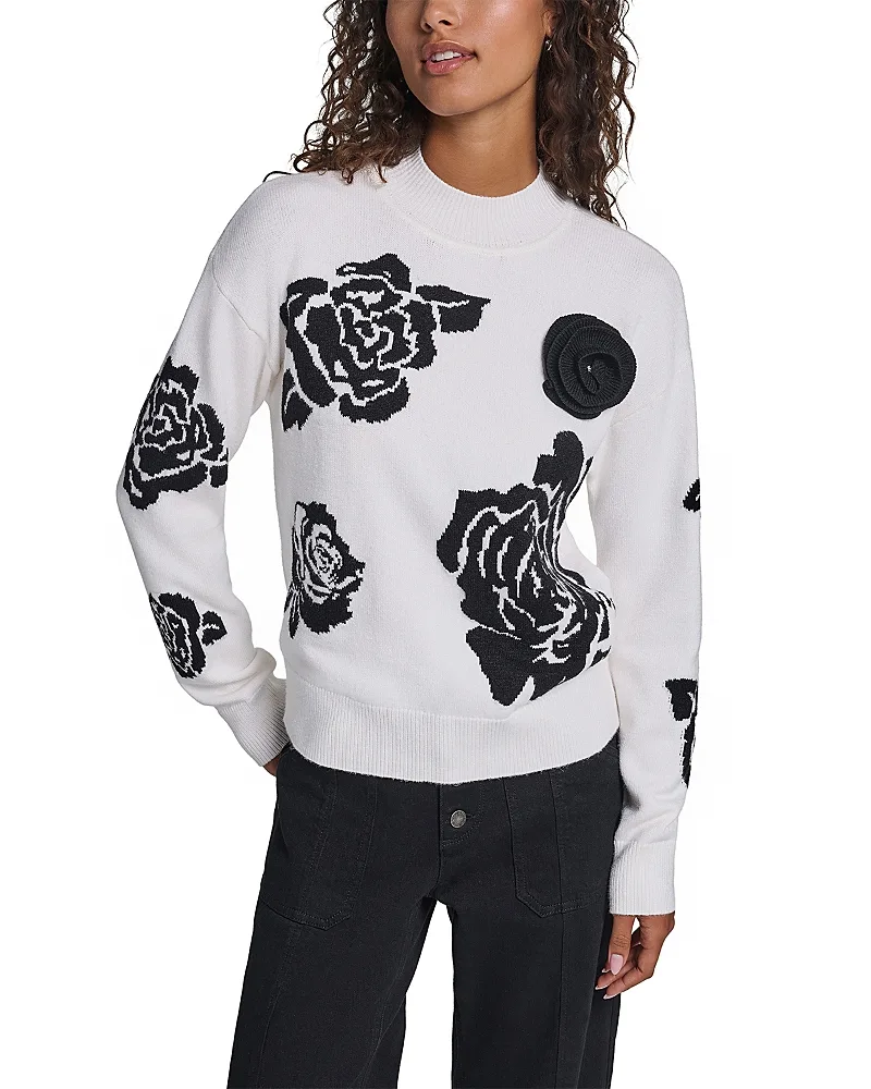 Paris Rose Crewneck Sweater by Karl Lagerfeld