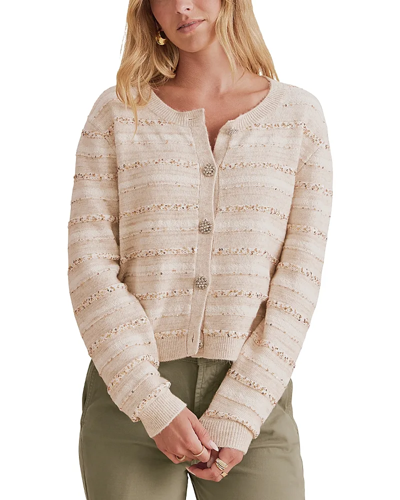 Lexa Cotton Blend Sequin Cardigan by Splendid