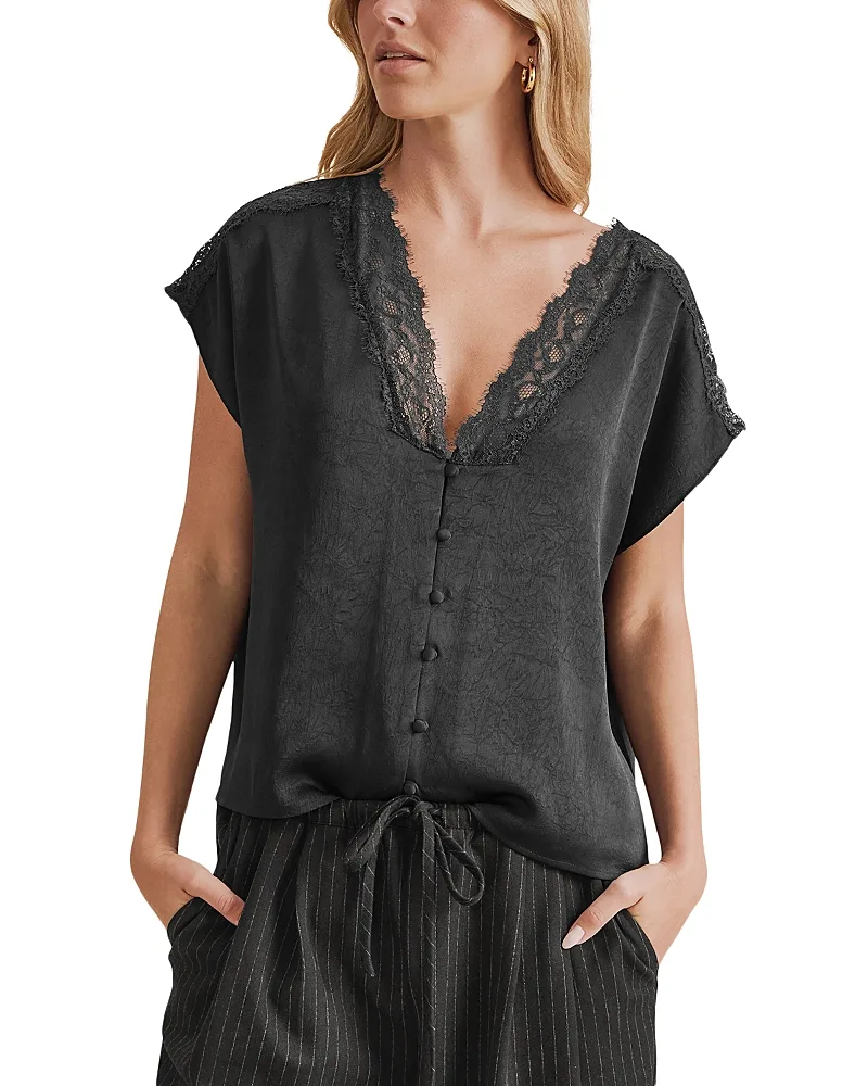Adalyn Lace Trim Top by Splendid