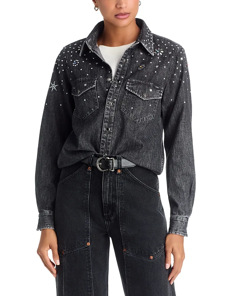 The Honey Cotton Studded Shirt by MOTHER