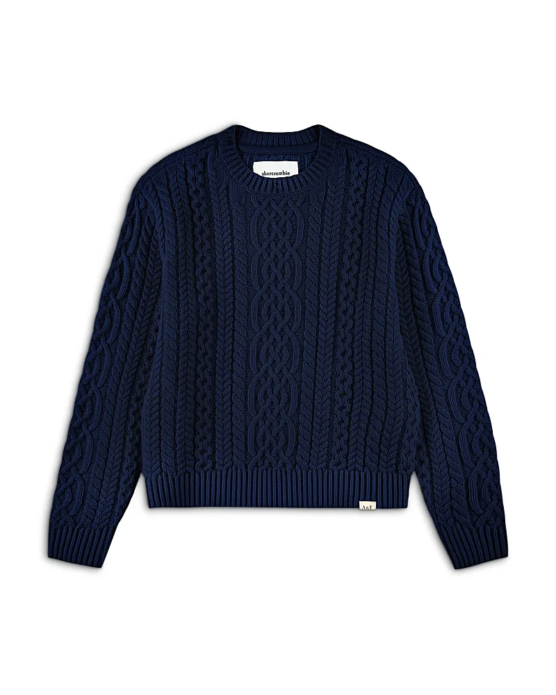 Cable Crewneck Sweater by Abercrombie Kids